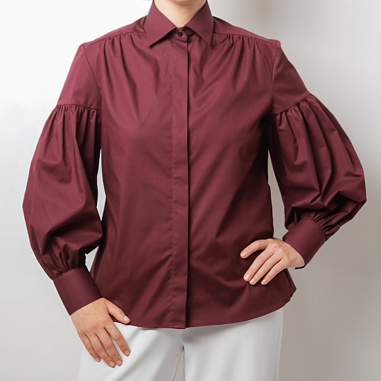 Bordo shirt with puffy sleeves ELEANOR 1