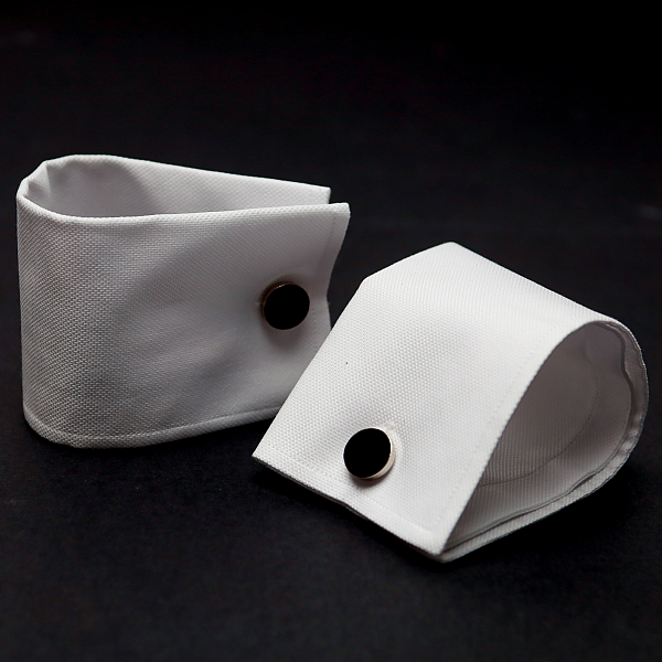 White cuffs for buttons
