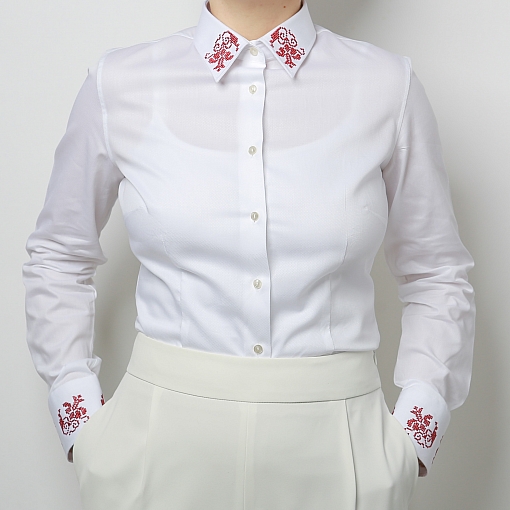 White shirt embroidered GRANDEUR