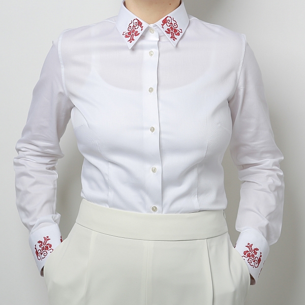 White shirt embroidered GRANDEUR