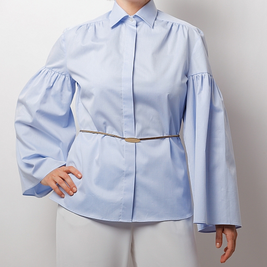 Blue shirt with puffy sleeves ZETA 3